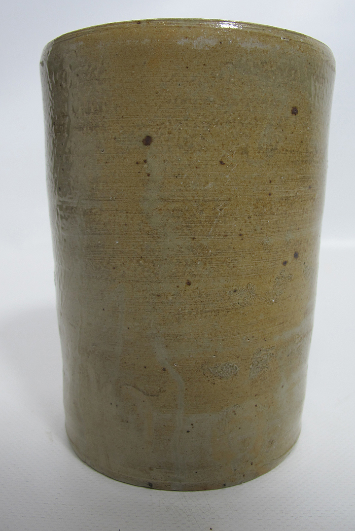 Antique Late 1800's American Salt Glazed Stoneware Crock Canning Oyster