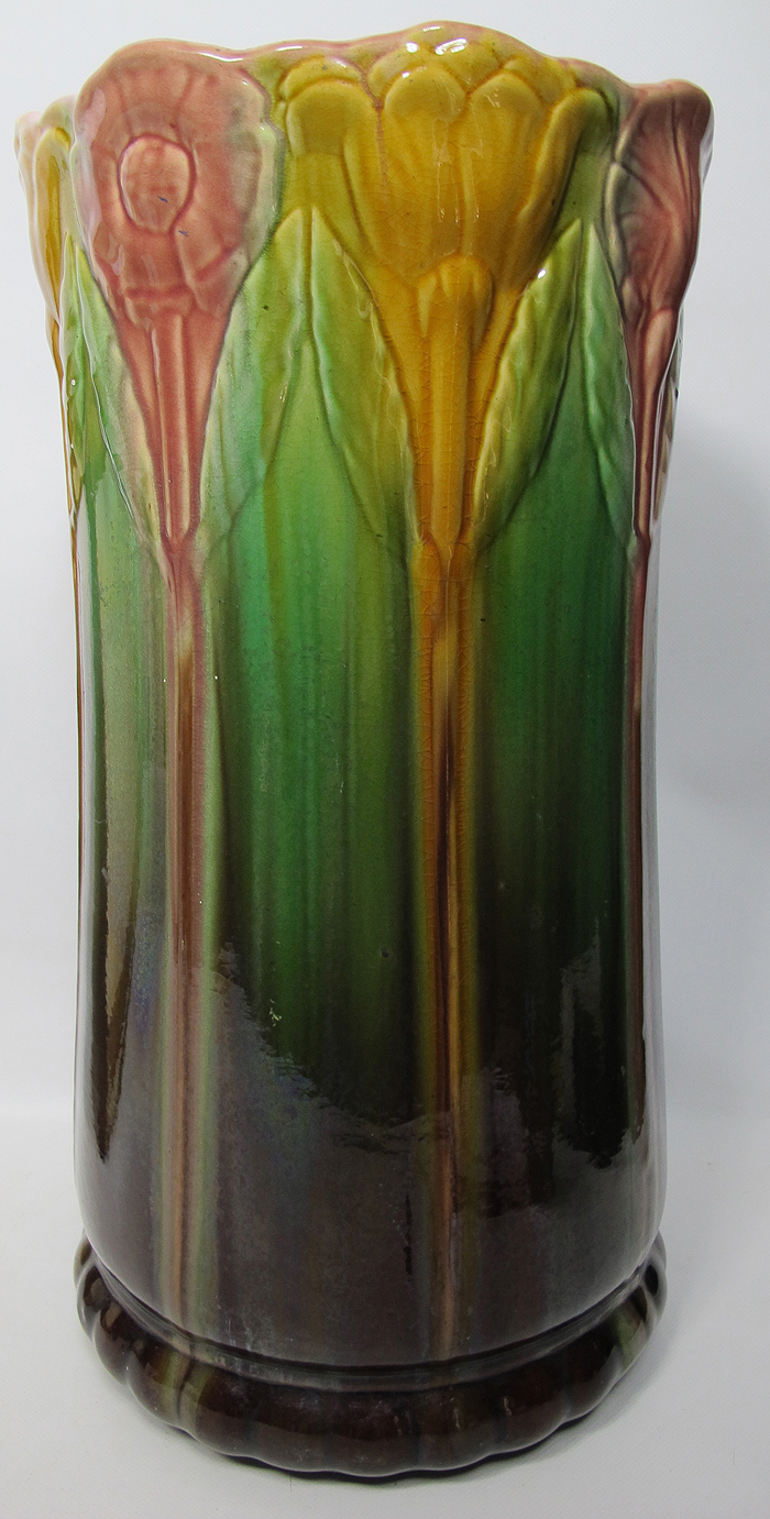 C 1910 Weller Pottery Bedford Pattern Umbrella Stand Arts & Crafts