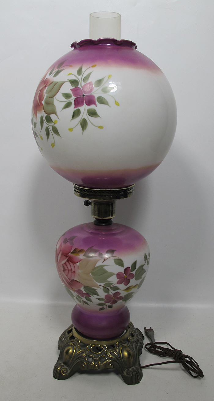 Vintage Hand Painted GWTW Gone With The Wind Victorian Parlor Lamp